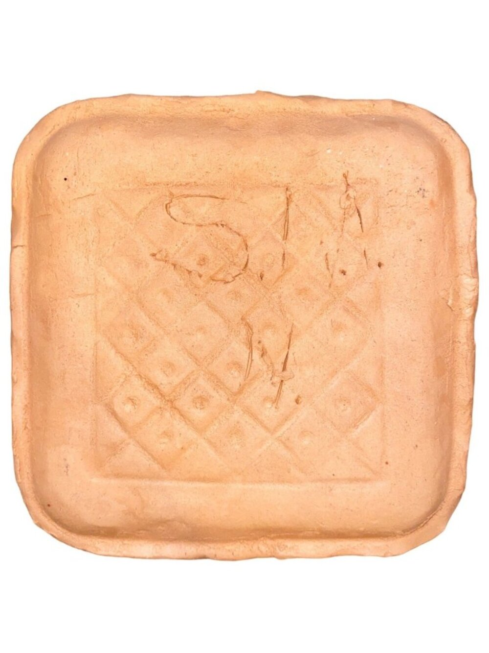 Handcrafted Ceramic Square Plate With Textured Design - Picture 2 of 6